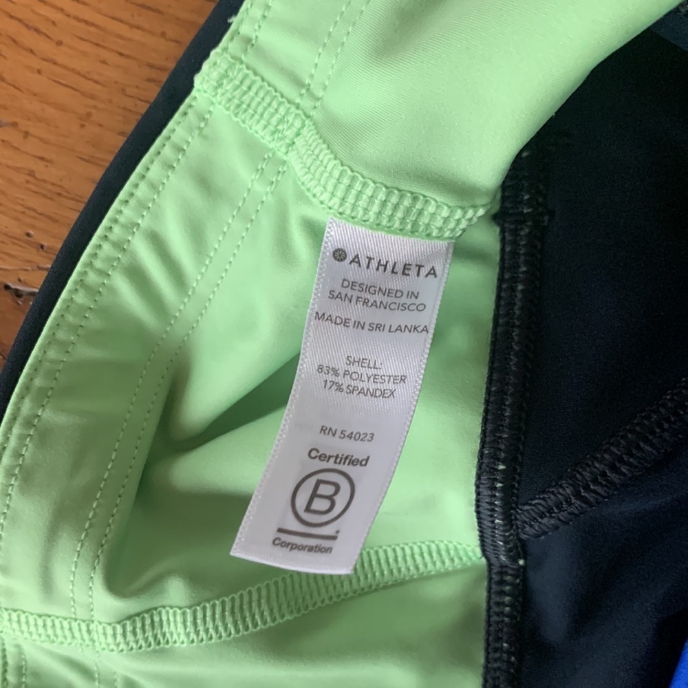Athleta Velocity Colorblock Capri Tights w/ Stash Pockets Women’s Ankle Size M - Picture 9 of 12